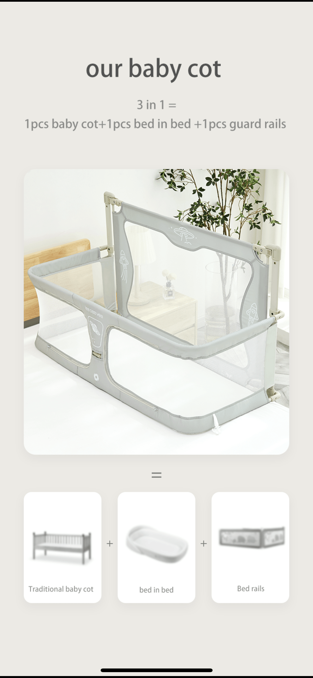 Next 2 Me Crib - Babyblush
