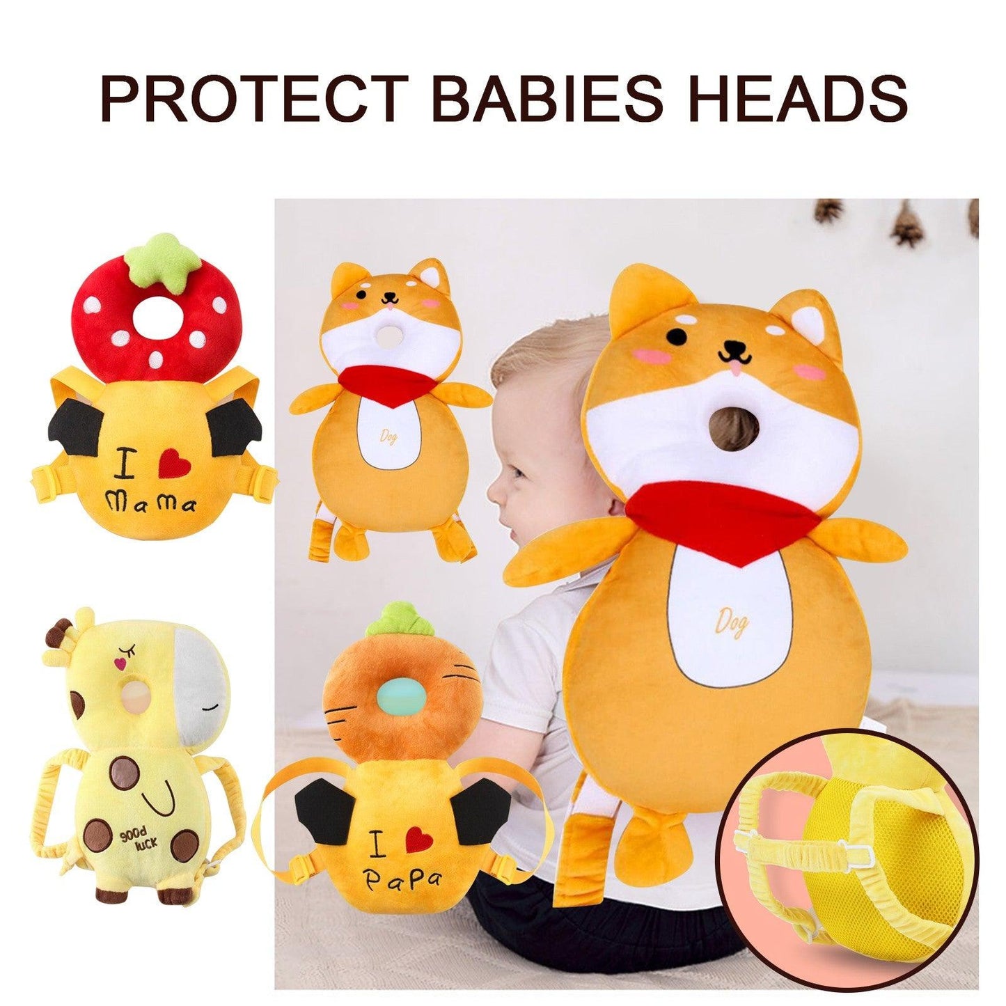 Animal Shape Baby Backpack Pillow - Babyblush