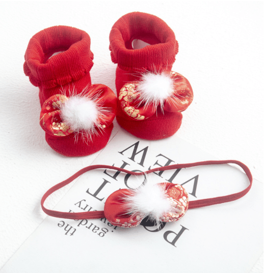 Baby Headband & Socks Set - Babyblush