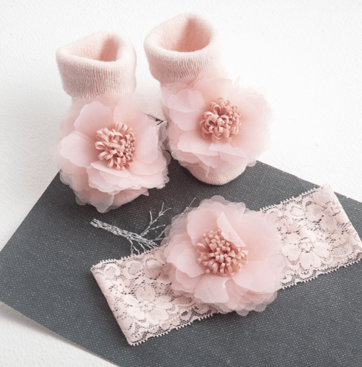 Baby Headband & Socks Set - Babyblush