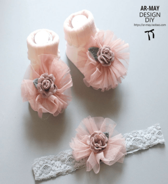 Baby Headband & Socks Set - Babyblush