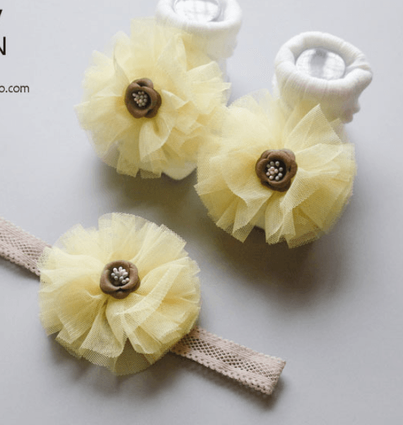 Baby Headband & Socks Set - Babyblush