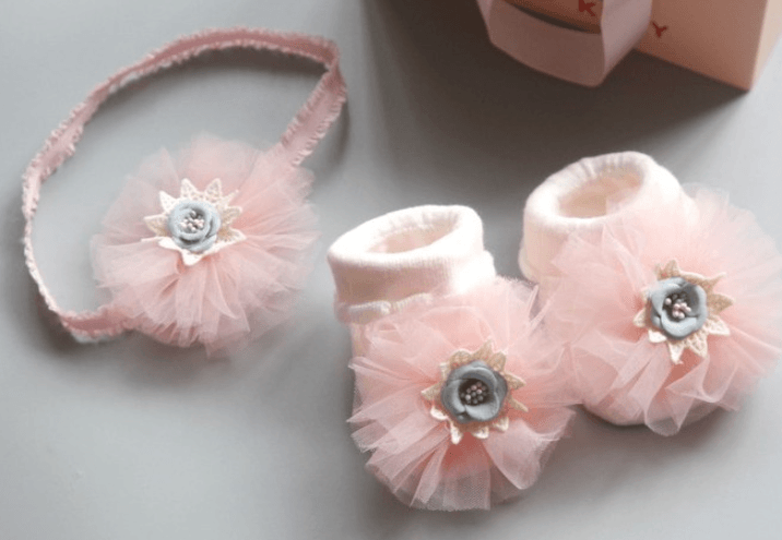 Baby Headband & Socks Set - Babyblush