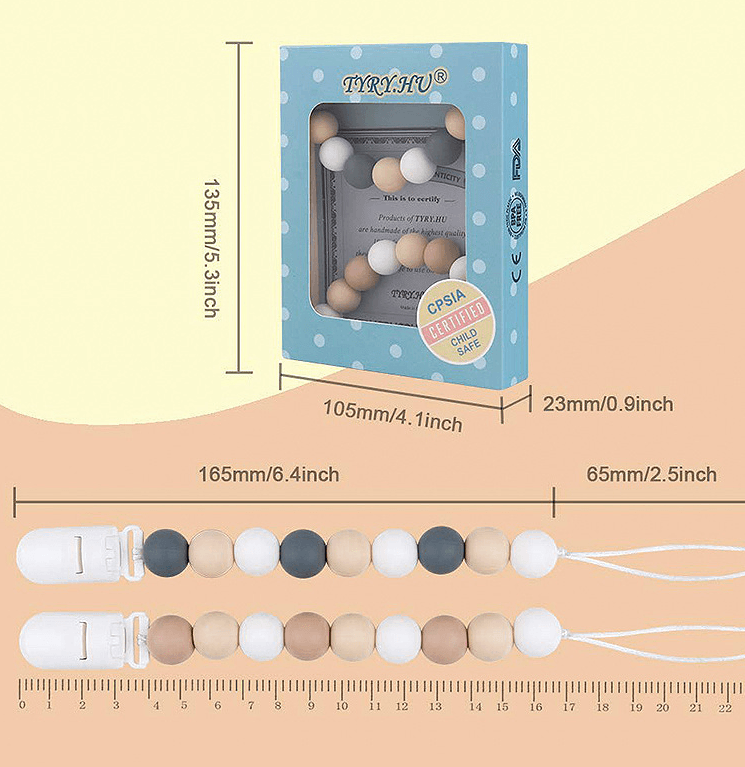 Baby Silicone Pacifier Chain, Baby Soothing Toys, Molars - Babyblush