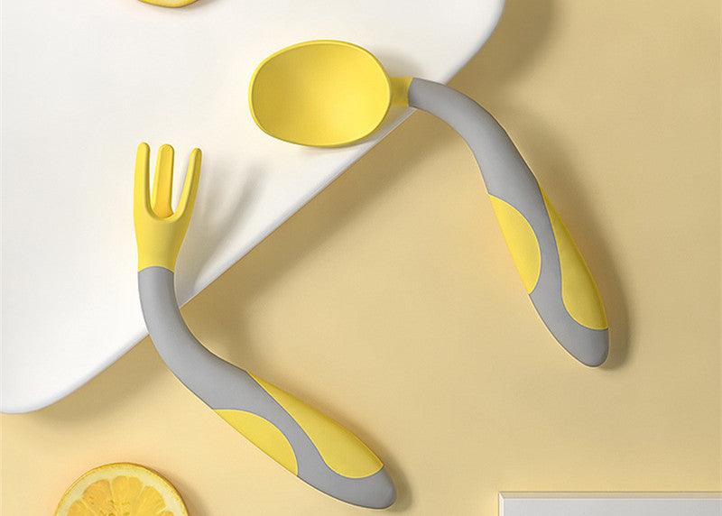 Baby Training Fork Spoon Twist Spoon Children's Tableware Set - Babyblush
