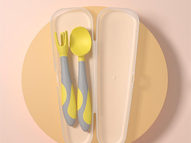 Baby Training Fork Spoon Twist Spoon Children's Tableware Set - Babyblush