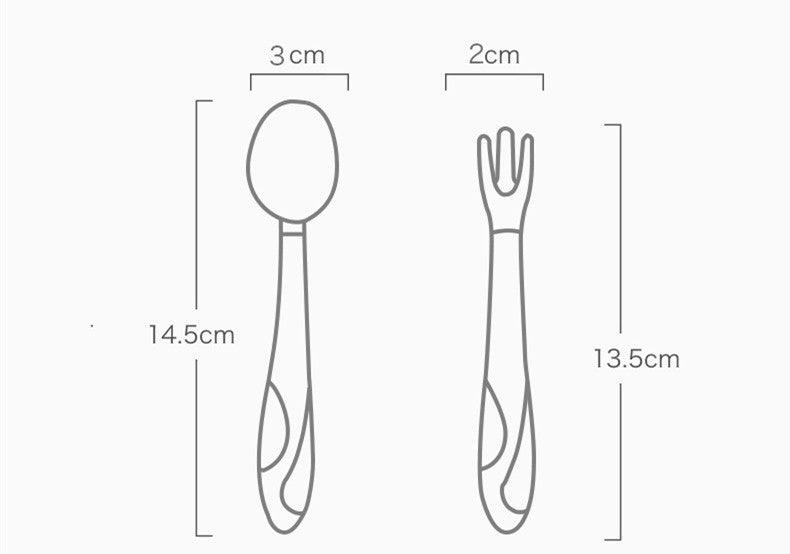 Baby Training Fork Spoon Twist Spoon Children's Tableware Set - Babyblush