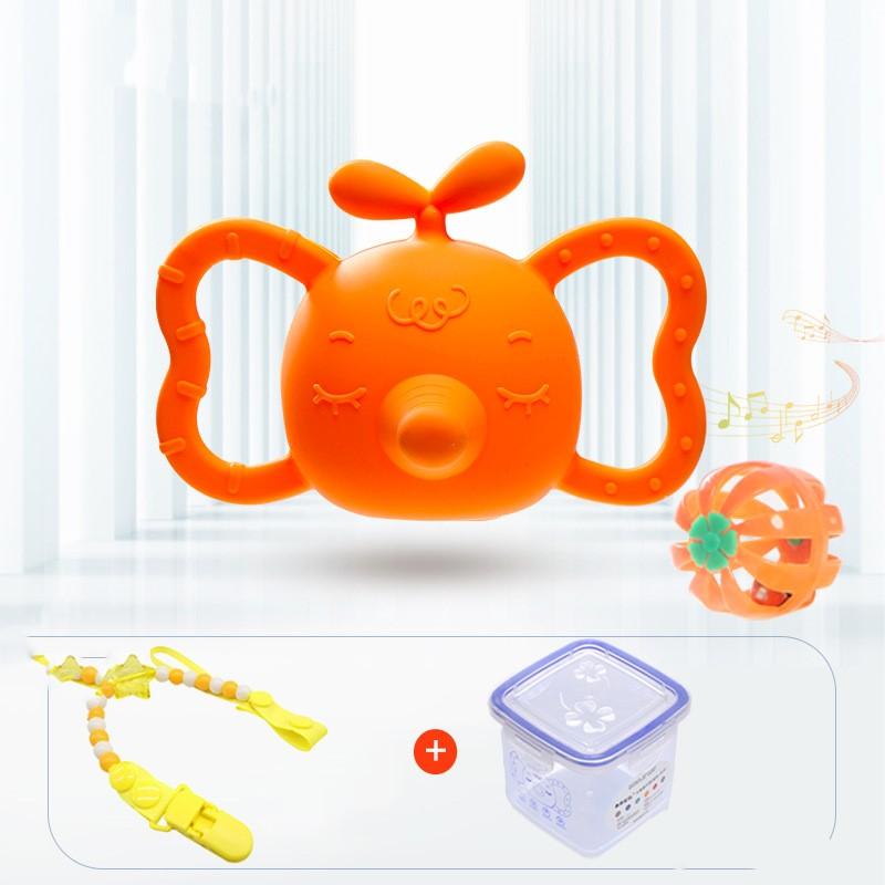 Elephant Bud Baby Baby Silicone Teether Rattle Teeth - Babyblush