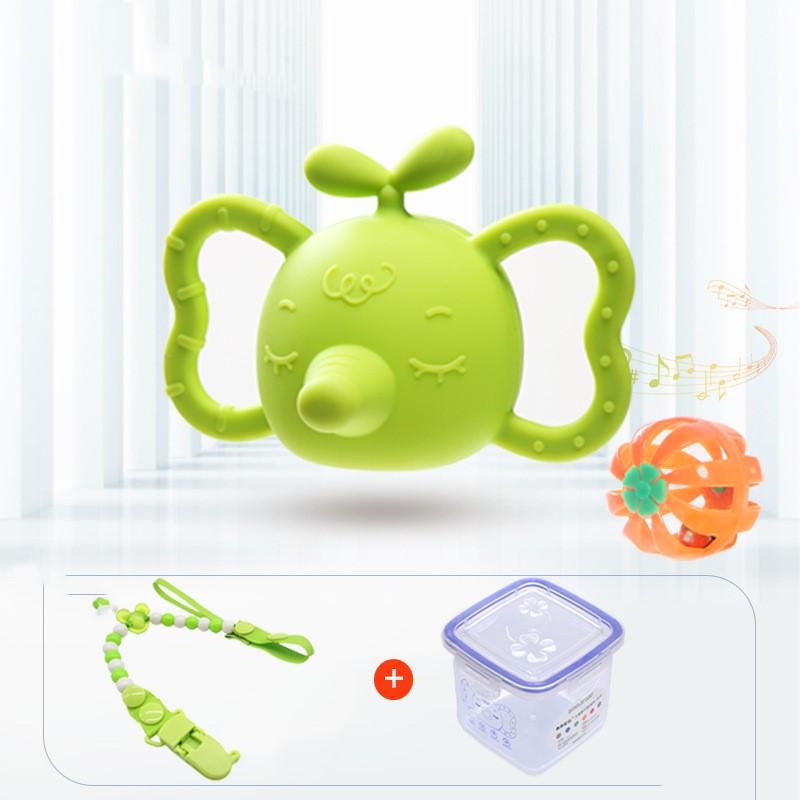 Elephant Bud Baby Baby Silicone Teether Rattle Teeth - Babyblush
