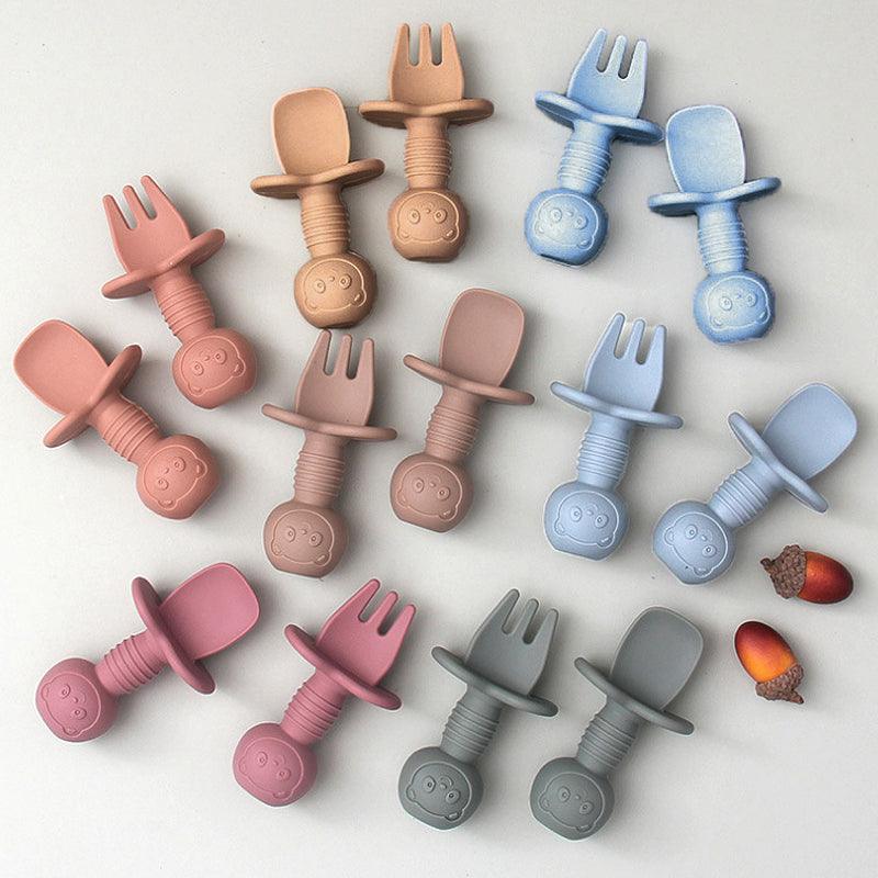 Mini Fork And Spoon Set - Babyblush