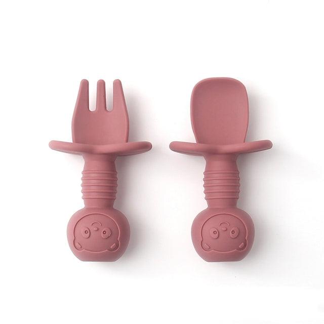 Mini Fork And Spoon Set - Babyblush