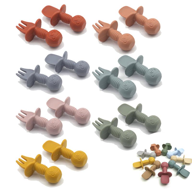 Mini Fork And Spoon Set - Babyblush
