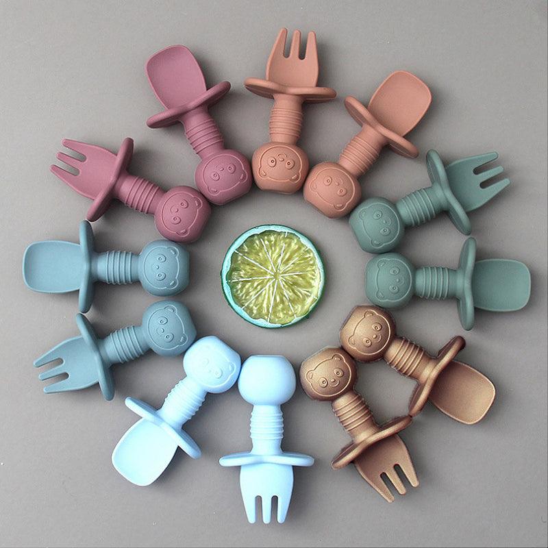 Mini Fork And Spoon Set - Babyblush