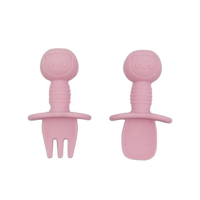 Mini Fork And Spoon Set - Babyblush