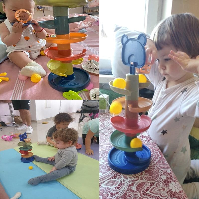 Rolling Ball Pile Tower - Babyblush