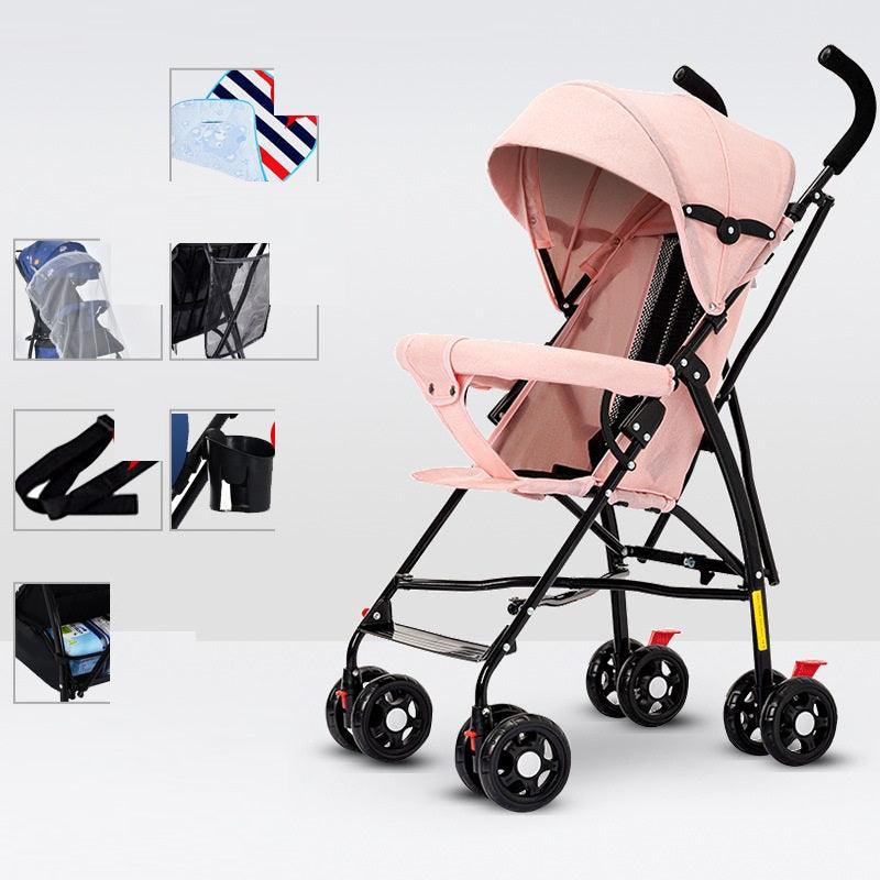 Sit And Lie Down Baby Portable Folding Simple Trolley - Babyblush