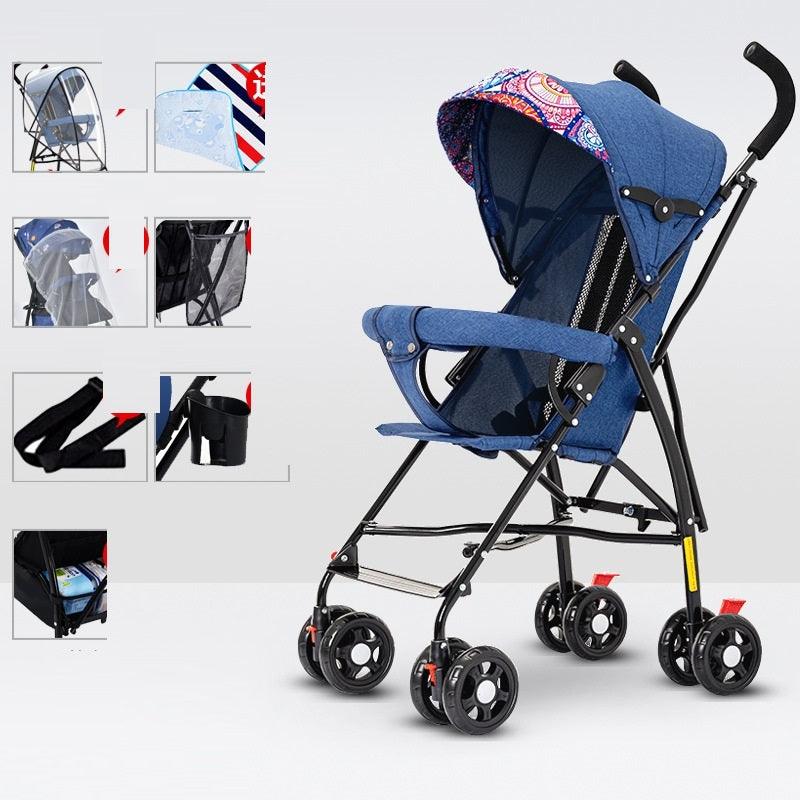Sit And Lie Down Baby Portable Folding Simple Trolley - Babyblush