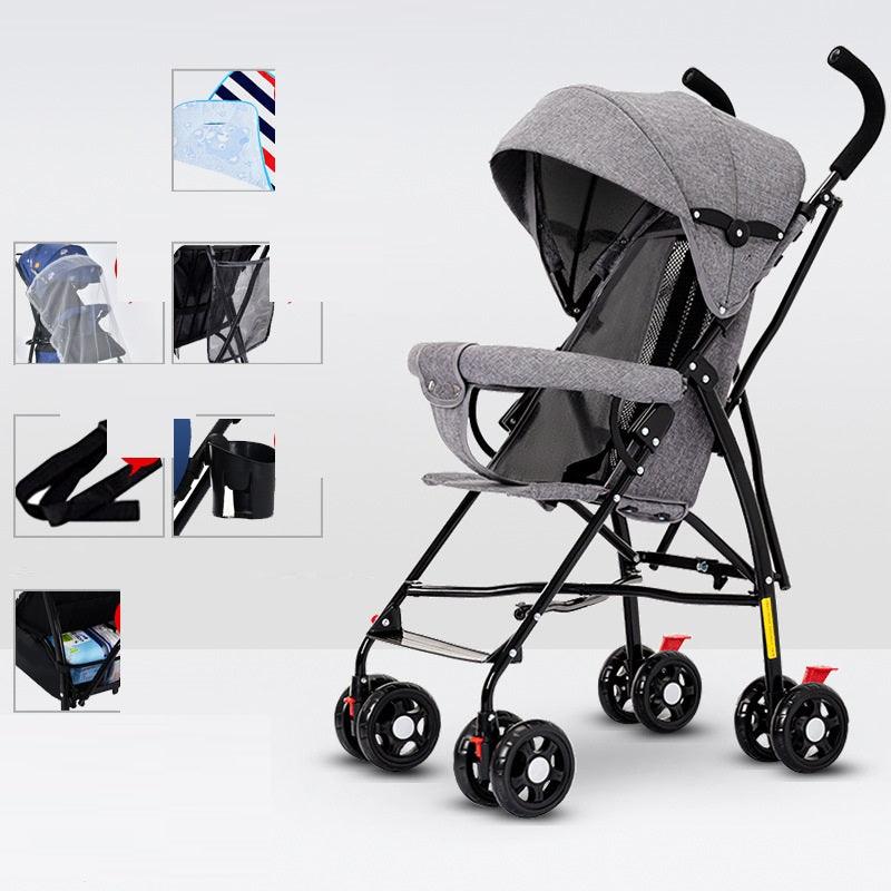 Sit And Lie Down Baby Portable Folding Simple Trolley - Babyblush