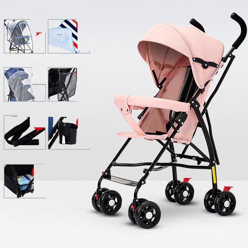 Sit And Lie Down Baby Portable Folding Simple Trolley - Babyblush