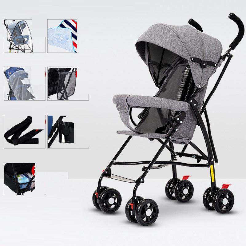 Sit And Lie Down Baby Portable Folding Simple Trolley - Babyblush