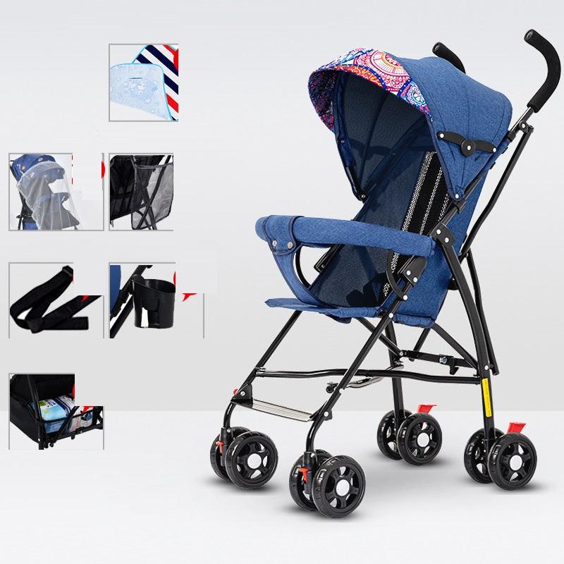 Sit And Lie Down Baby Portable Folding Simple Trolley - Babyblush